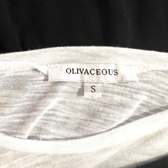 Olivaceous Black white layered sweater long sleeve top S - Picture 8 of 9